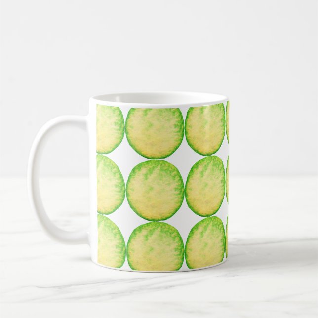 Mug Cercles d'aquarelle de citron vert (Gauche)