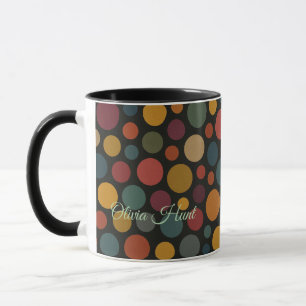 Mug Cercles de couleur de nom personnalisé