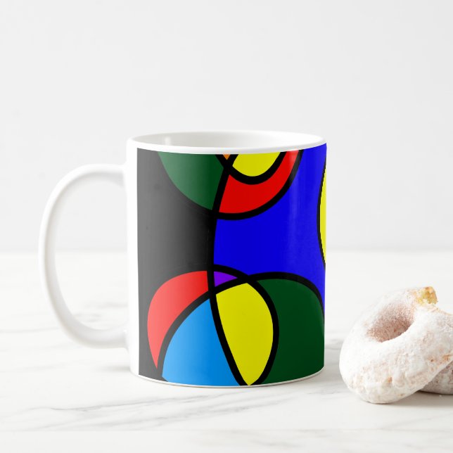 Mug Cercles de couleurs arc-en-ciel (Avec donut)