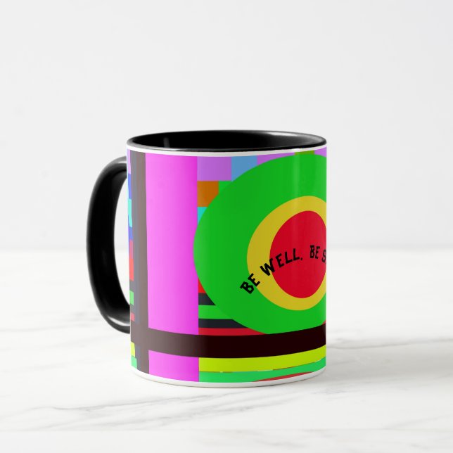 Mug Cercles de tendance de l'art contemporain (Devant gauche)