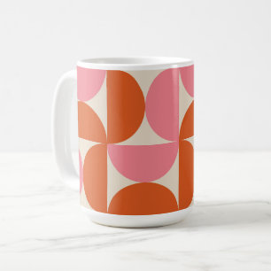 Mug Cercles demi siècle rose et orange