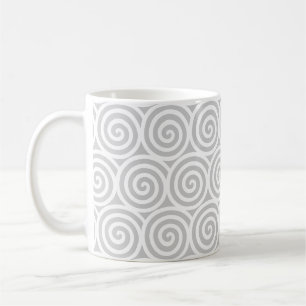 Mug Cercles en spirale tournoyante sur gris argenté et