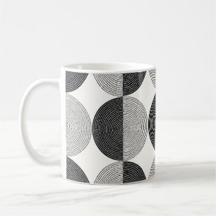 Mug Cercles noirs et blancs motif sans soudure