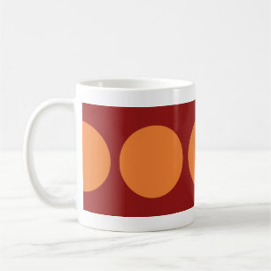 Mug Cercles orange sur rouge
