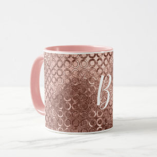 Mug Cercles Rose Or Rose Pailletés Luxe Étincelant
