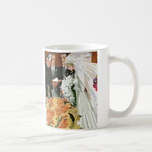 Mug Cérémonie de mariage vintage, Mariée Groom Nouveau