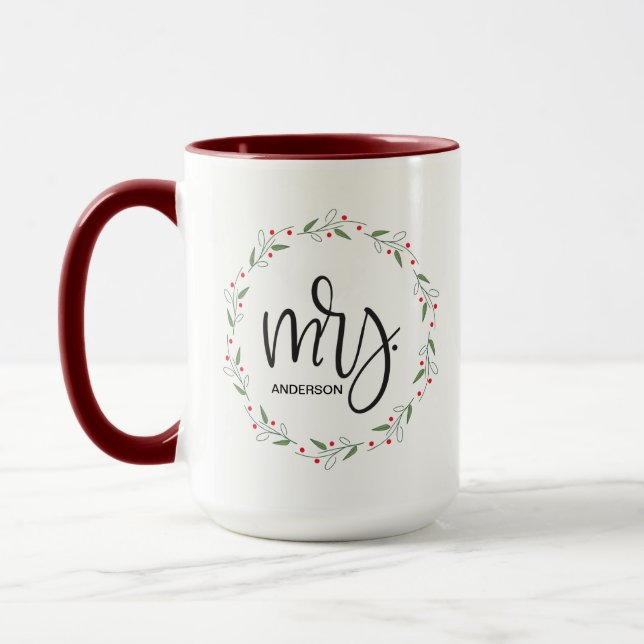 Mug Cérémonie sainte personnalisée Notre premier Noël  (Gauche)