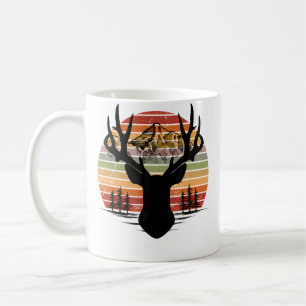 Mug Cerf Couchant Crépuscule Montagne Andouillers Cerf