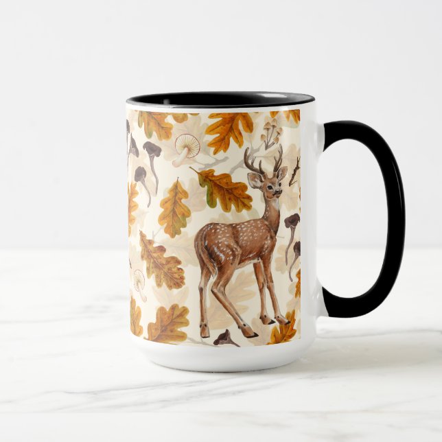 Mug Cerf dans la forêt automnale (Droite)