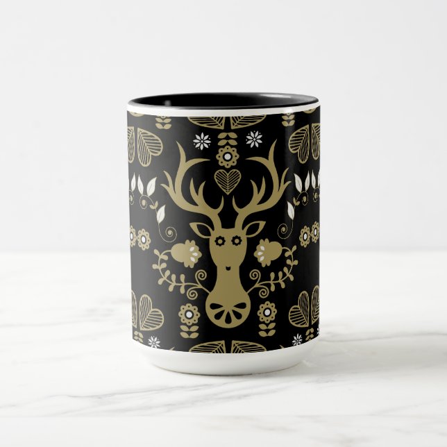Mug Cerf d'art populaire scandinave (Centre)