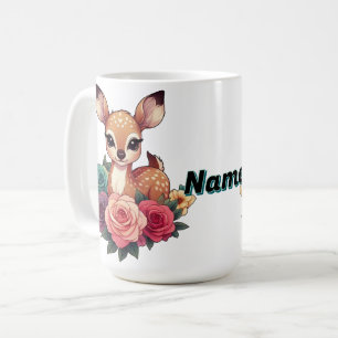Mug Cerf de bébé personnalisé avec Roses