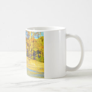 Mug Cerf de couleur moutarde avec bleu clair
