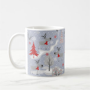 Mug Cerf de Noël dans la forêt.