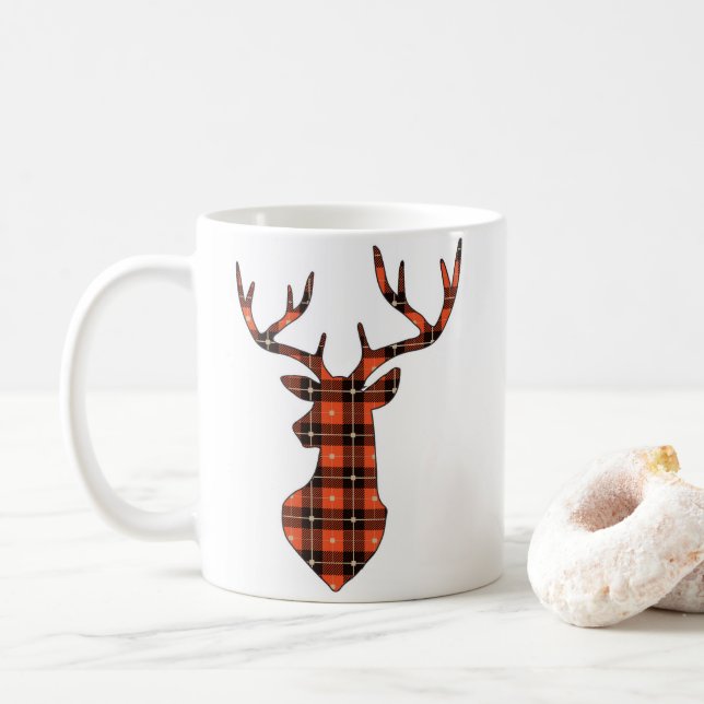 Mug Cerfs communs de plaid (Avec donut)