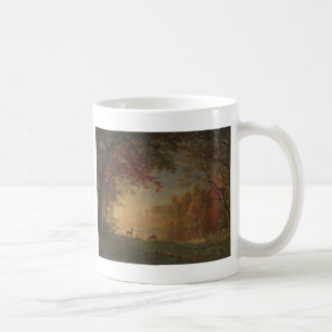 Mug Cerfs communs indiens de coucher du soleil par un