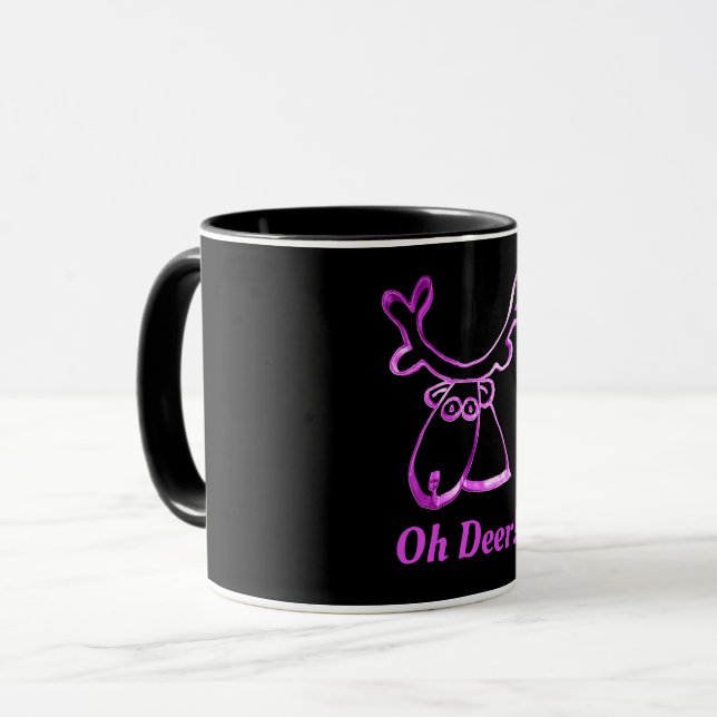 Mug Cerfs communs roses mignons drôles de renne oh ou (Devant gauche)