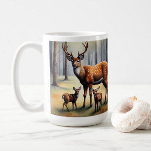 Mug Cerfs Et Faons Dans La Forêt Animaux Sauvages