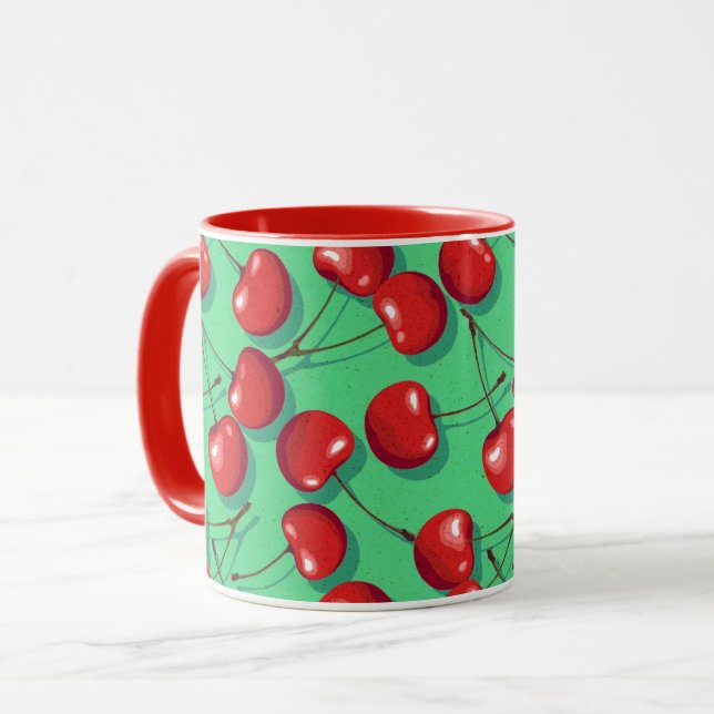 Mug Cerises d'aquarelle (Devant gauche)