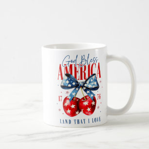 Mug Cerises patriotiques Dieu bénisse l'Amérique 4 jui