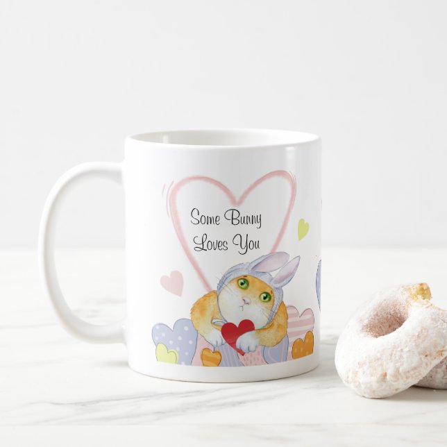 Mug Certains Bunny T'Aime Mignonne Aquarelle (Avec donut)