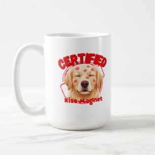 Mug Certifié Magnet de Bisous - Drôle de Chien Golden 