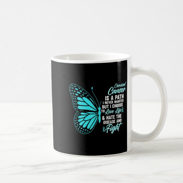 Mug Cervical Cancer Awareness Butterfly Quote Suprt  (Droite)