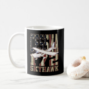 Mug Cessna 172 Skyhawk avec drapeau Vintage des États-