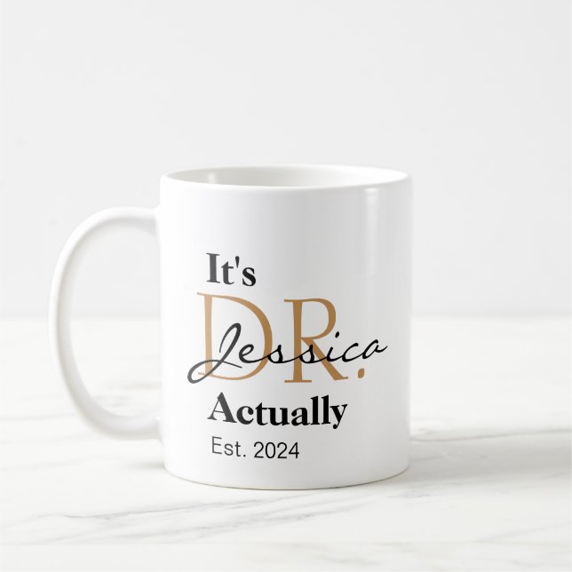 Mug C'est Dr. [Nom Personnalisé] En Fait Est. Année (Gauche)