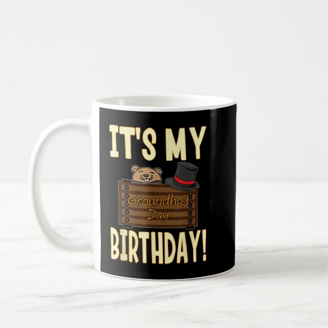Mug C'est l'anniversaire de mon jour de marmotte ! 2 f (Gauche)