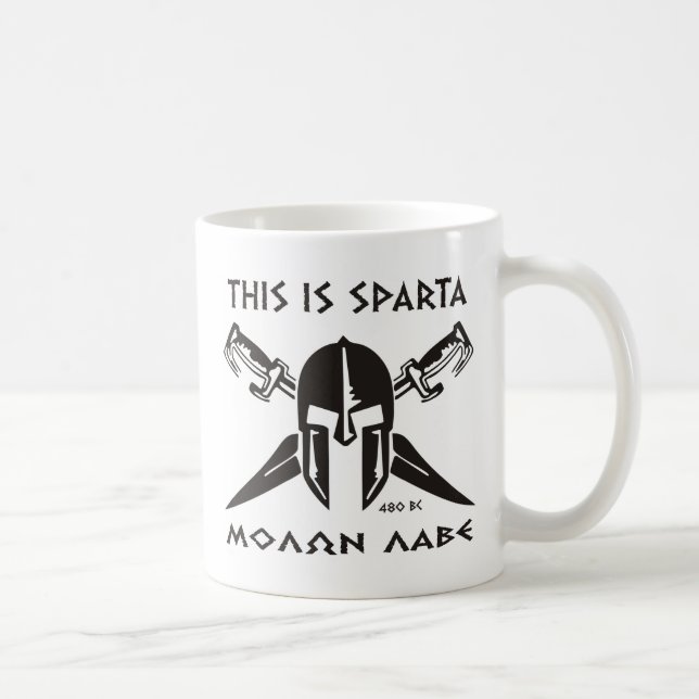 Mug C'est lave de Sparte - de Molon (le noir) (Droite)