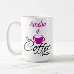 Mug C'est l'heure du café, design rose