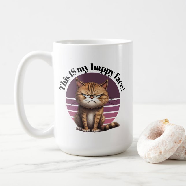 Mug C'Est Mon Joyeux Visage ! Grumpy Cat (Avec donut)