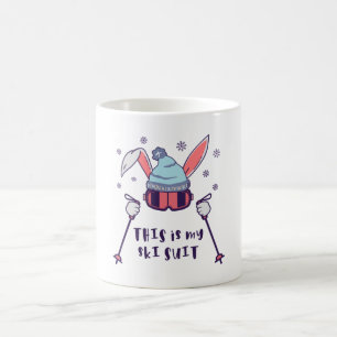 Mug C'est mon lapin de ski en combinaison de ski avec