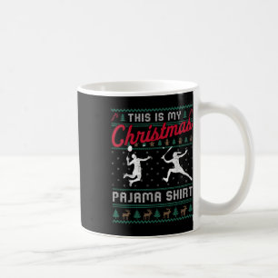 Mug C'est mon pull de Noël moche de badminton en pyjam