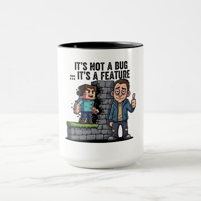 Mug C'est Pas un Bug C'est une Fonctionnalité Codeur (Centre)