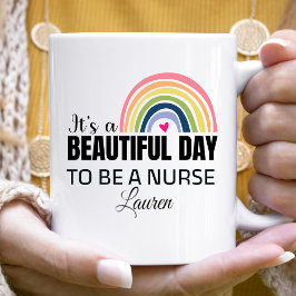 Mug C'est une belle journée Nuse arc-en-ciel Nom café