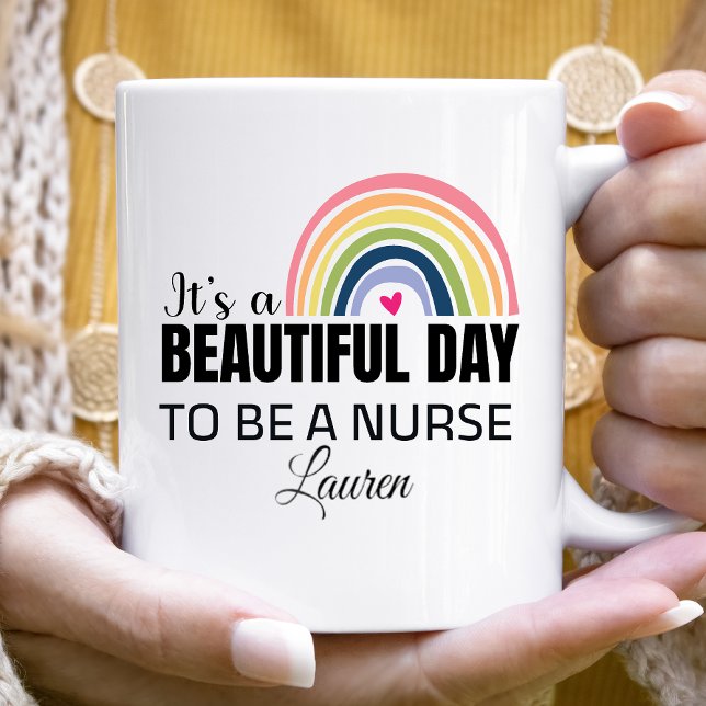 Mug C'est une belle journée Nuse arc-en-ciel Nom café  (Créateur téléchargé)