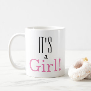 Mug C'est une fille ! Bébé Genre Révéler Classique Caf