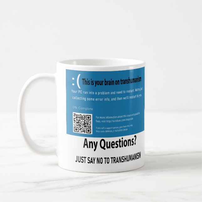 Mug C'est votre cerveau sur le transhumanisme (Gauche)