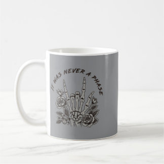 Mug C'était une phase squelette main gothique floral h