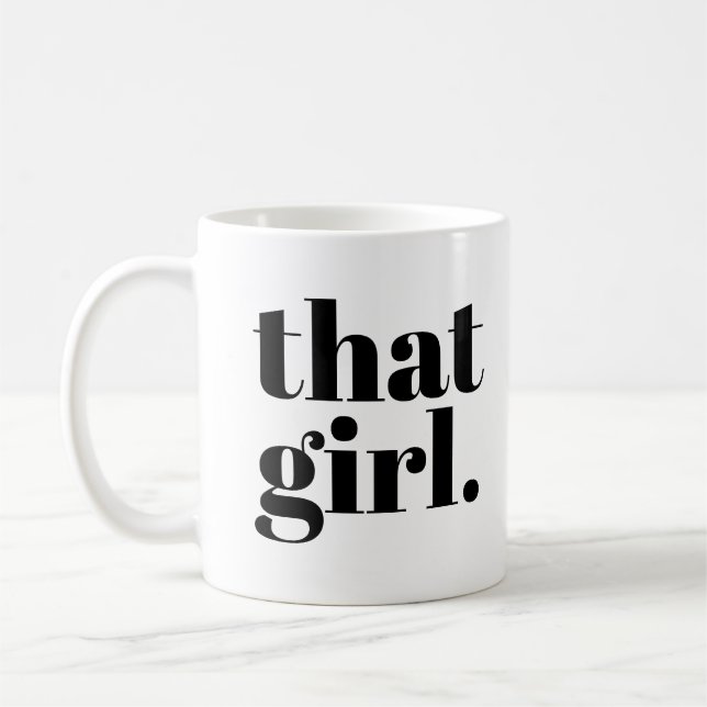 Mug Cette Fille Gras Noir Blanc Typographie (Gauche)