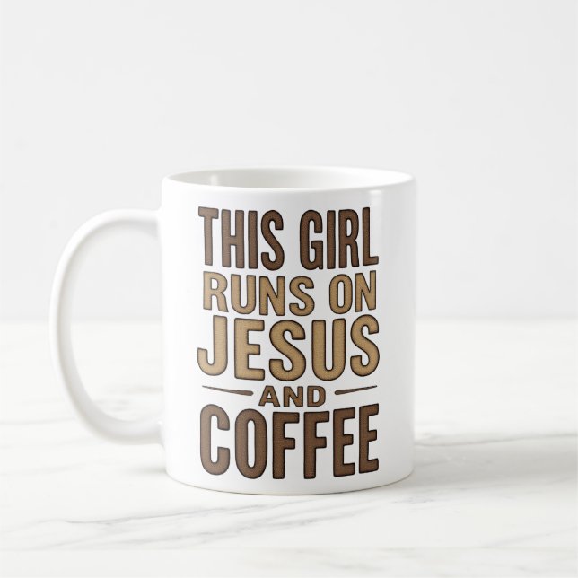 Mug Cette fille tourne sur Jésus et Café Christian Tri (Gauche)