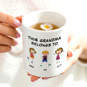 Mug Cette Grand-Mère Appartient À 3 Enfants Noms Drôle