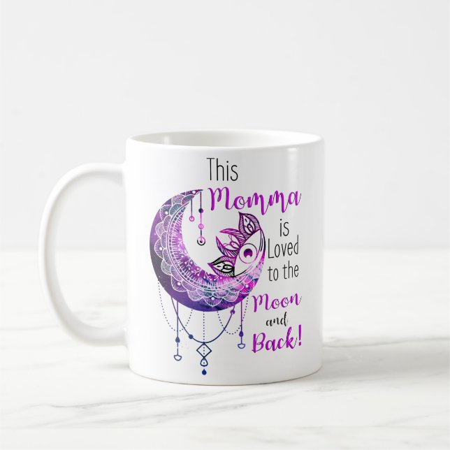 Mug Cette Momma est aimée à la lune et à l'arrière (Gauche)