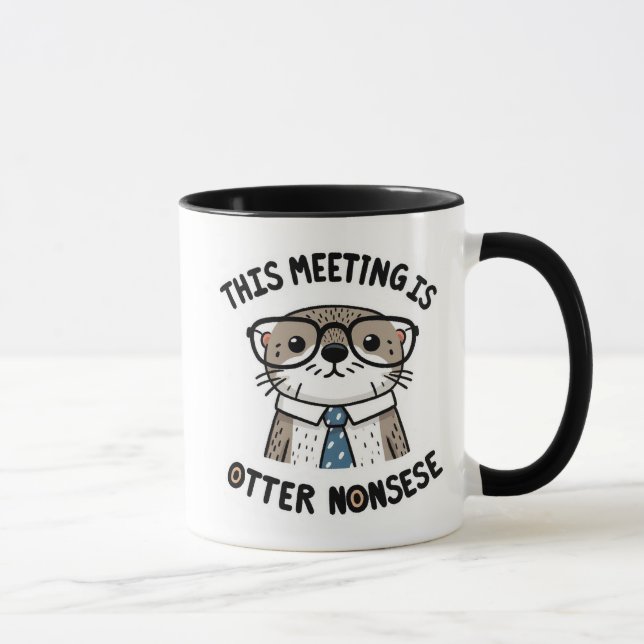 Mug Cette réunion est une absence de loutres - Drôle (Droite)