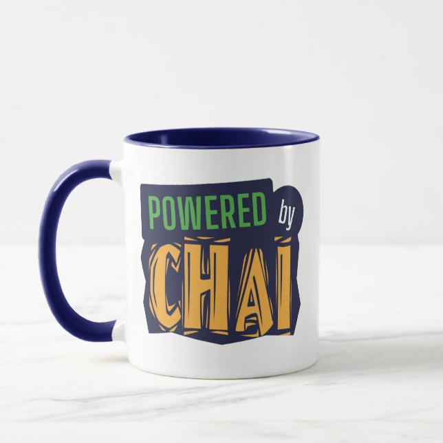 Mug chai ? Amusant Chai Indian Food Pun Powered Par Ch (Gauche)
