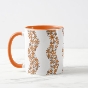 Mug Chaîne de marguerite Fleur laide rayures orange