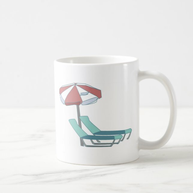 Mug Chaises de piscine et parasol (Droite)