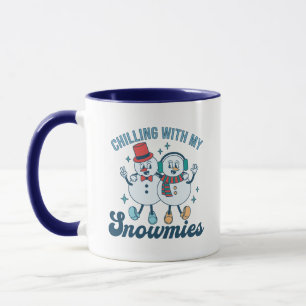 Mug Chaleur Turquoise Rétro Avec Mes Neiges Hiver