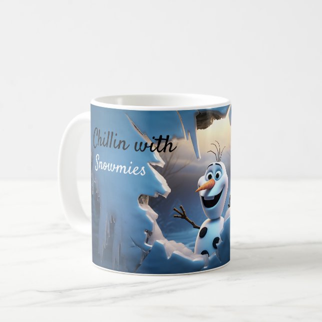 Mug Chaleureux avec des neiges drôle Noël (Devant gauche)